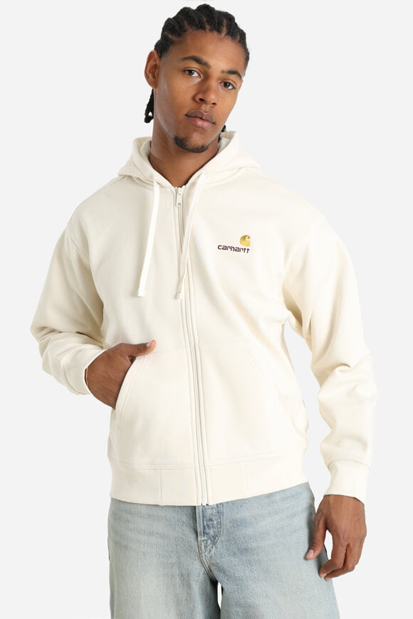 American Script Oversize Kapuzensweatjacke - Natural