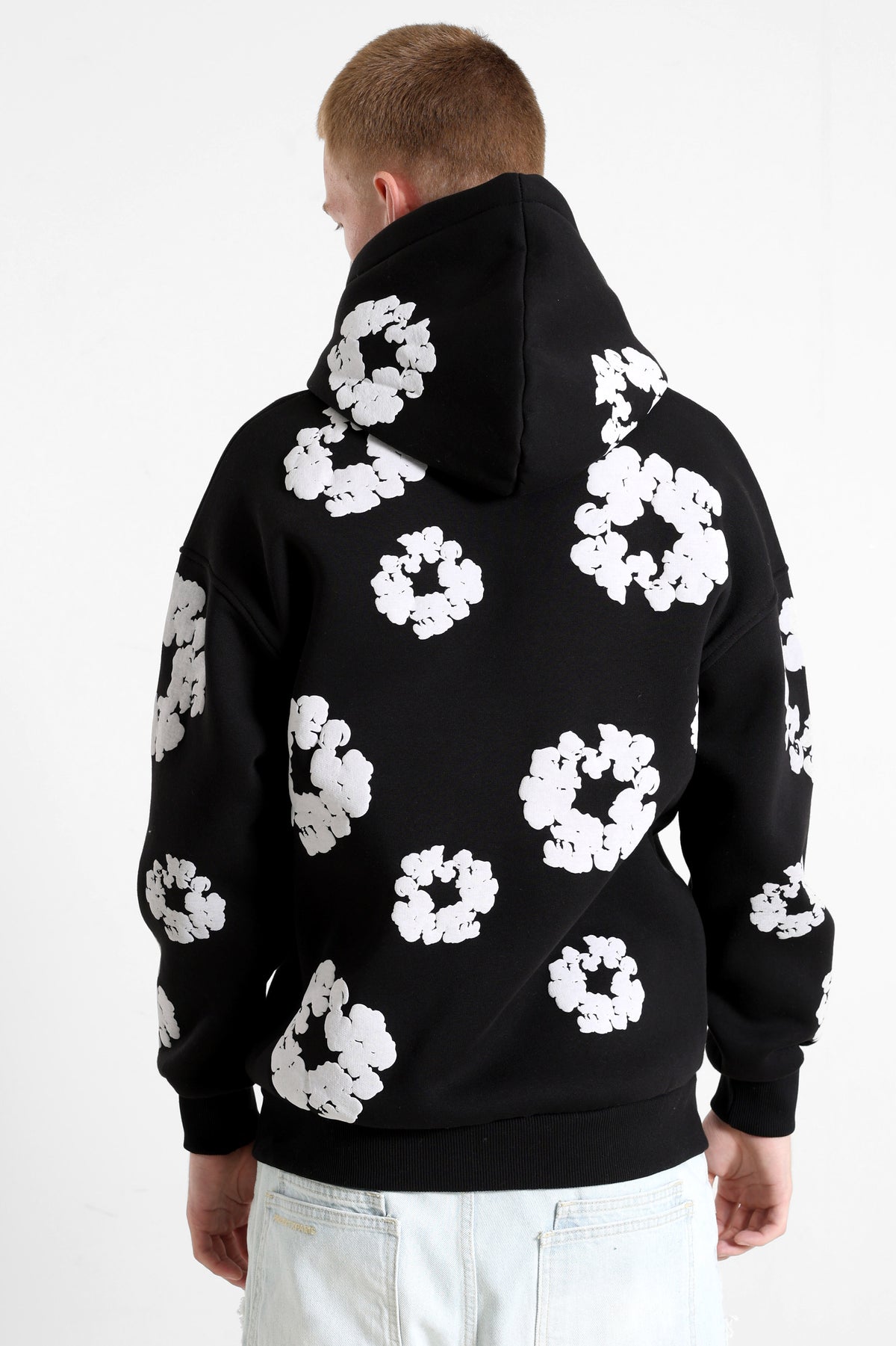 Kapuzensweatjacke - Schwarz + Weiss