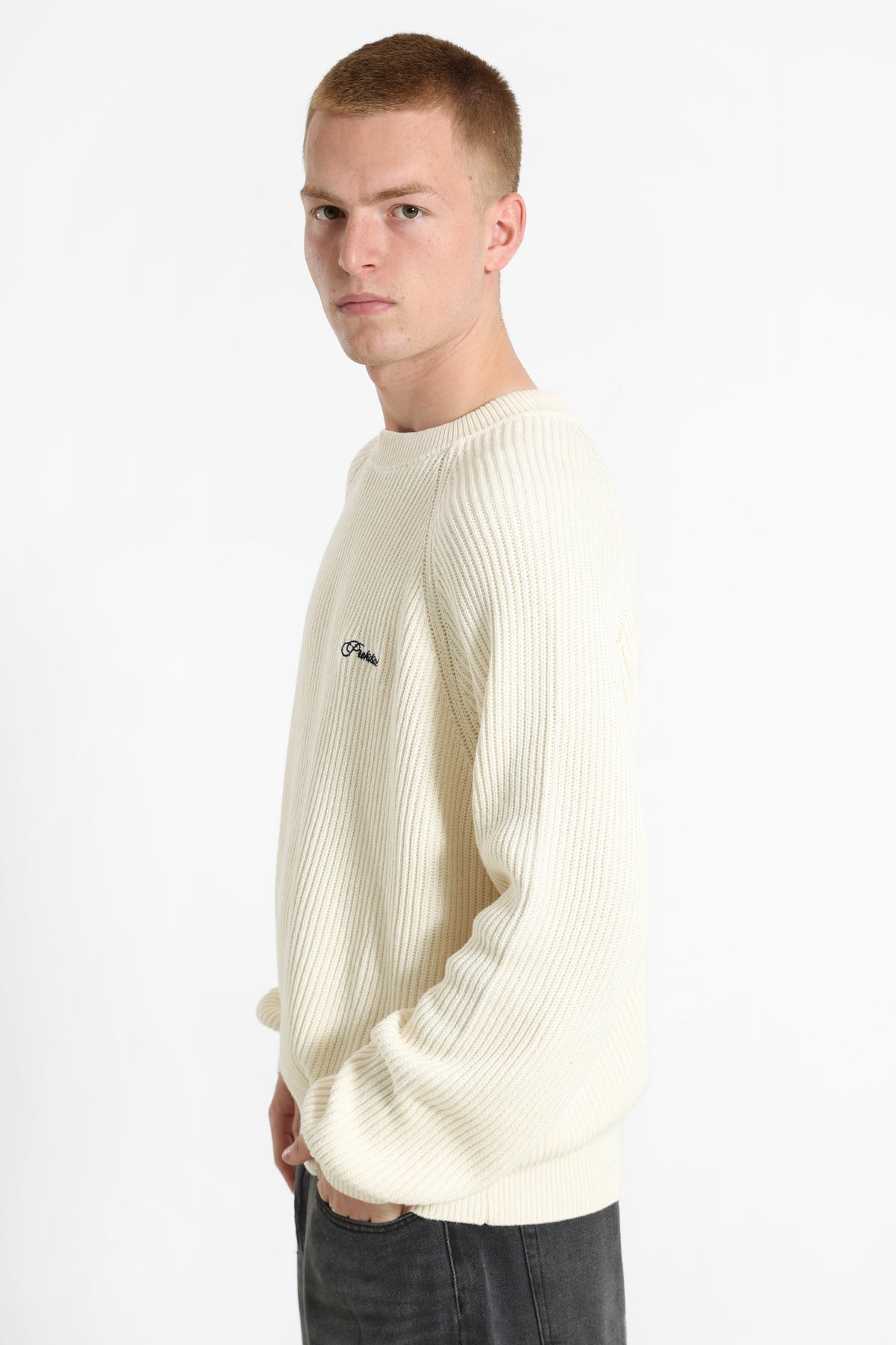 Campus ribbed knit sweater - Cream