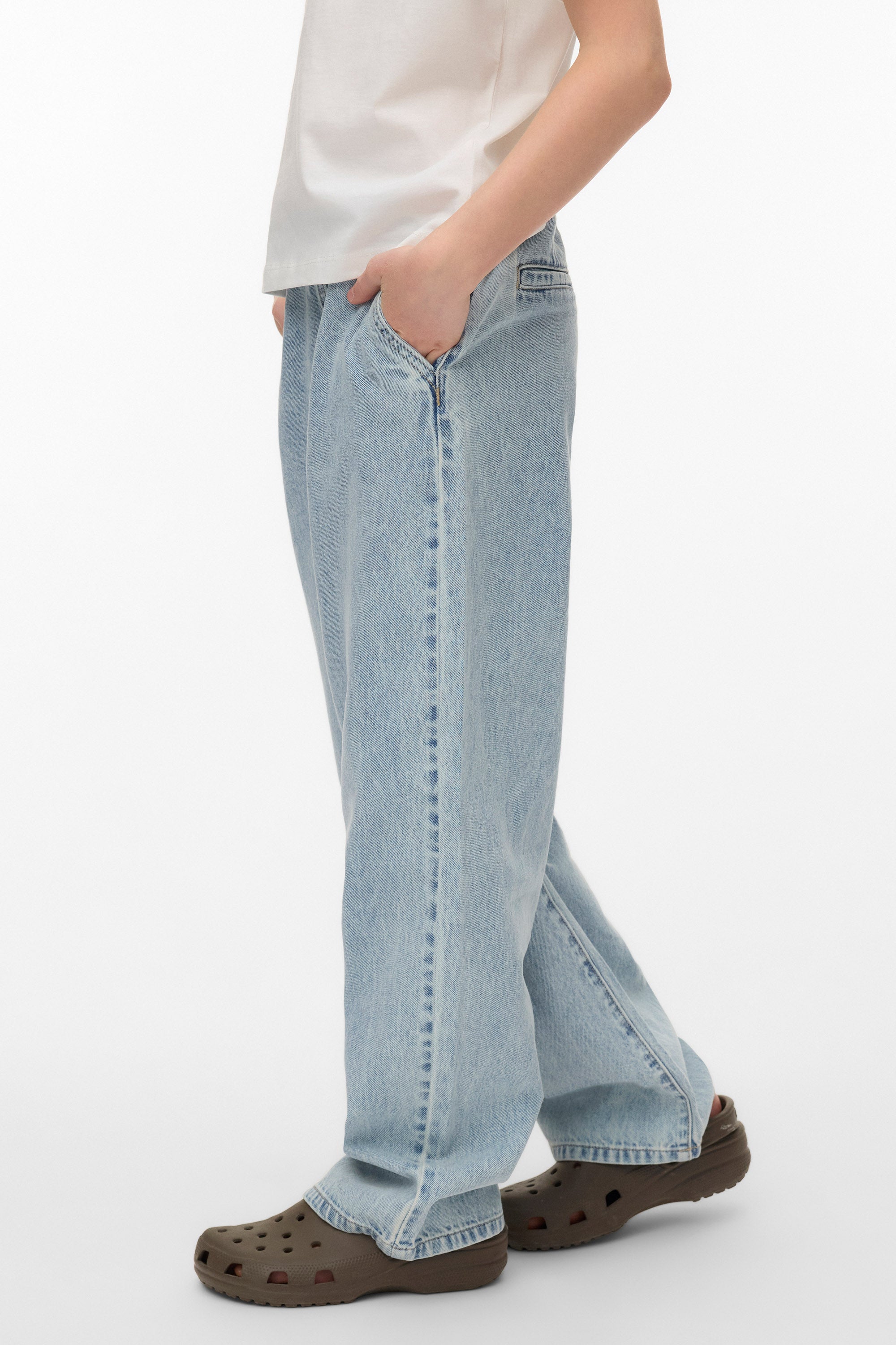 VMVALERIA Wide Leg Jeans - Light Blue Denim