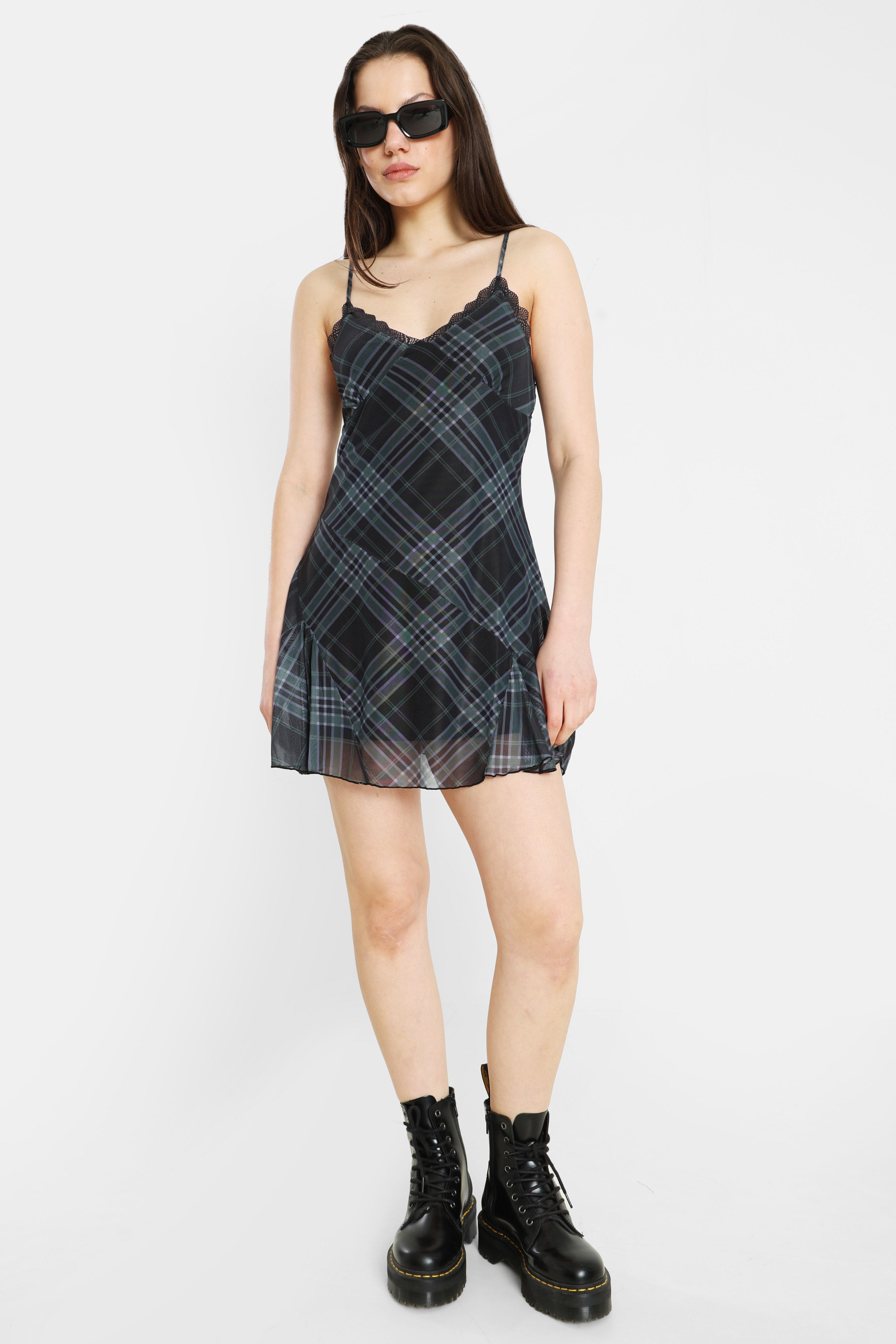 Mini robe - Noir + Vert