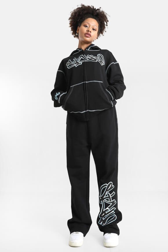 Oversize Kapuzensweatjacke - Schwarz