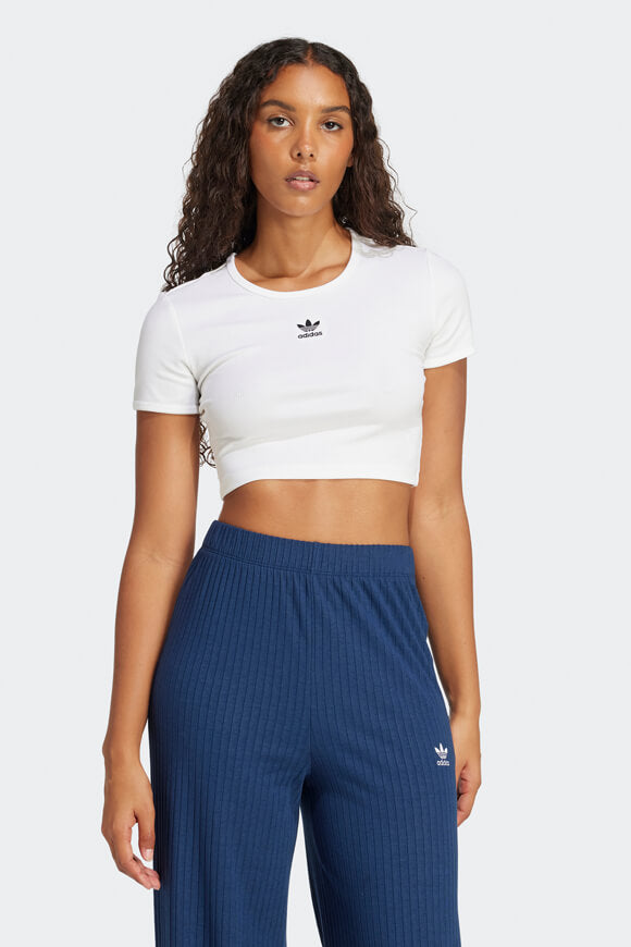 Ribbed crop T-shirt - White
