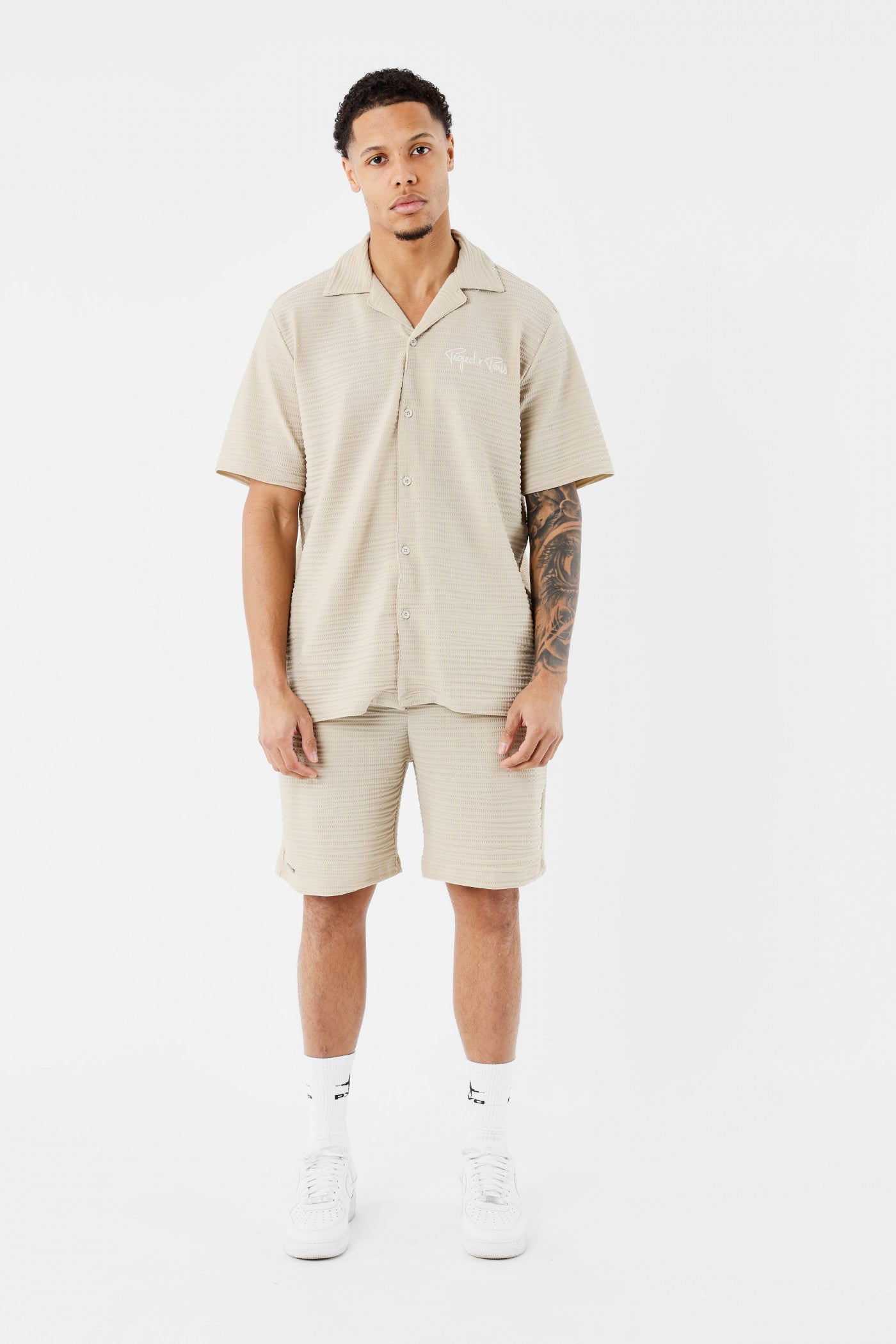 Strukturiertes Hemd - Beige