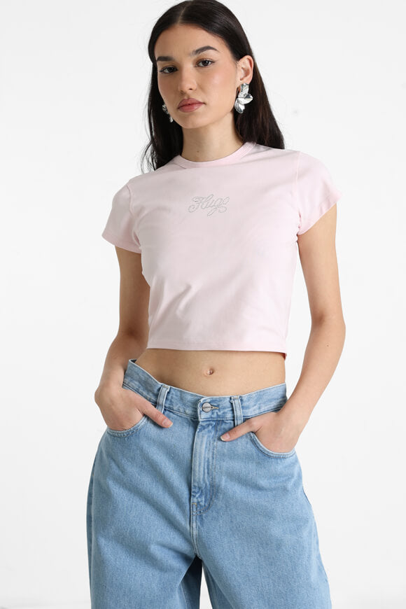 Dome Crop T-Shirt - Light Pastel Pink