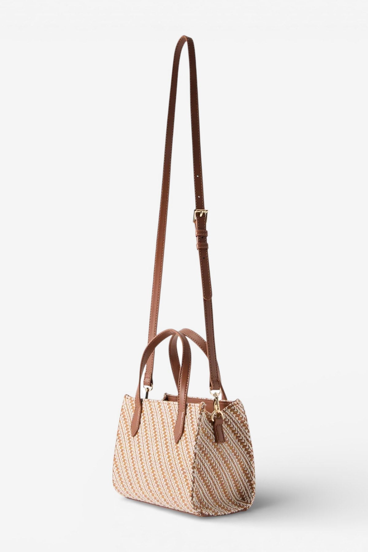 Divina Mini Hand- / Umhängetasche - Light Brown + White