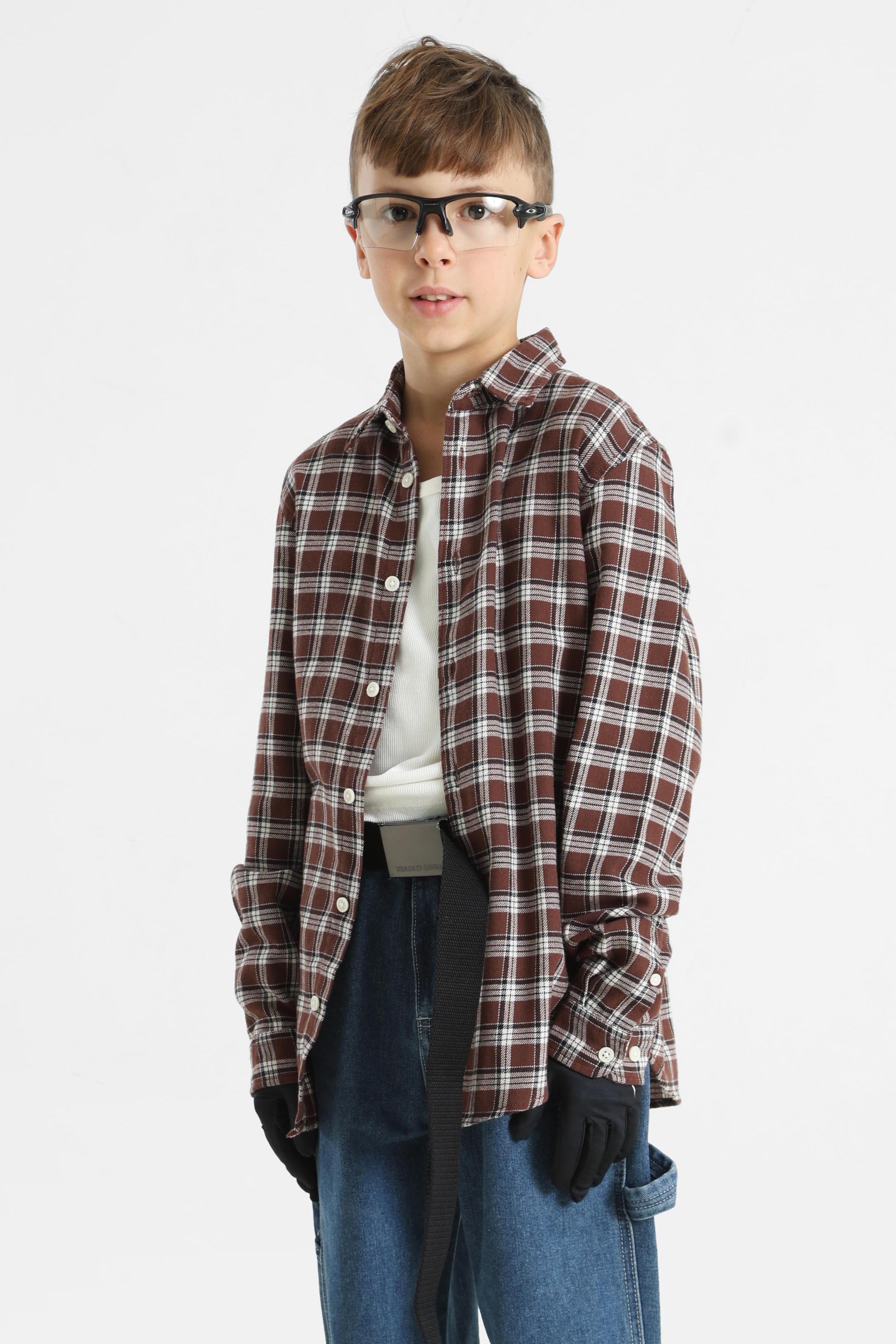 JORJOSHUA camicia a quadri - Deep Mahogany