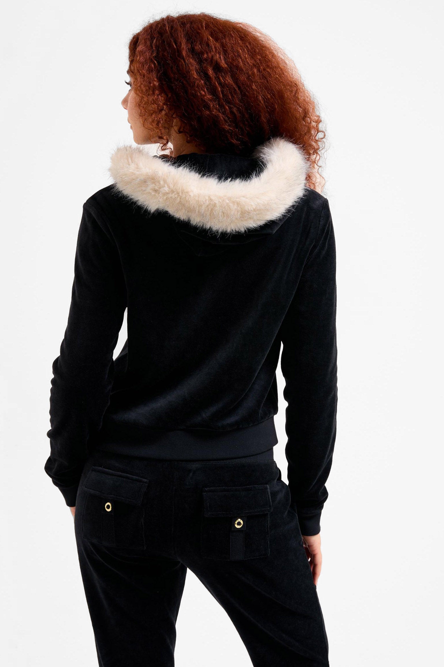 Veste crop en velours - Black