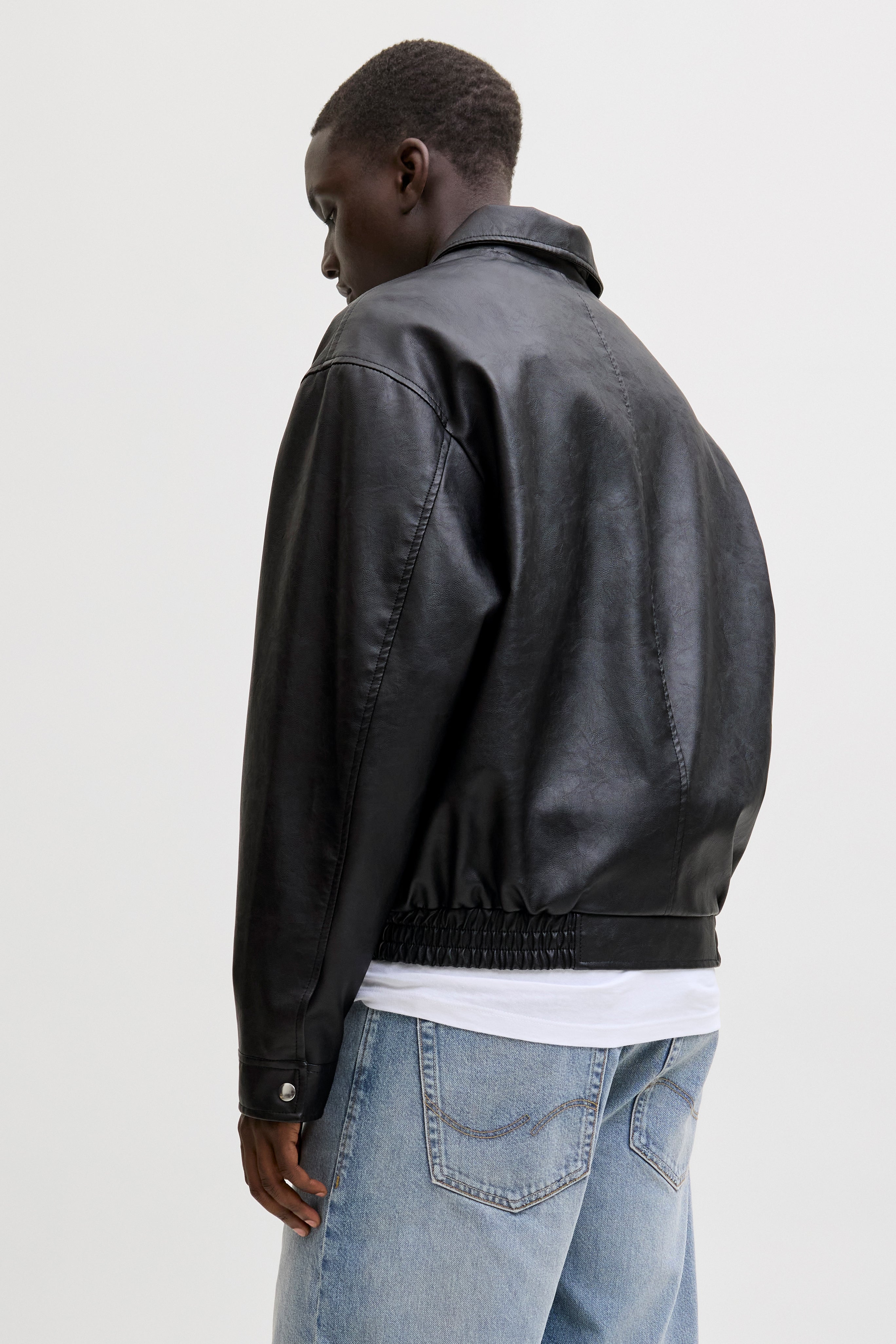 JJLEON Bomber faux leather jacket - Black