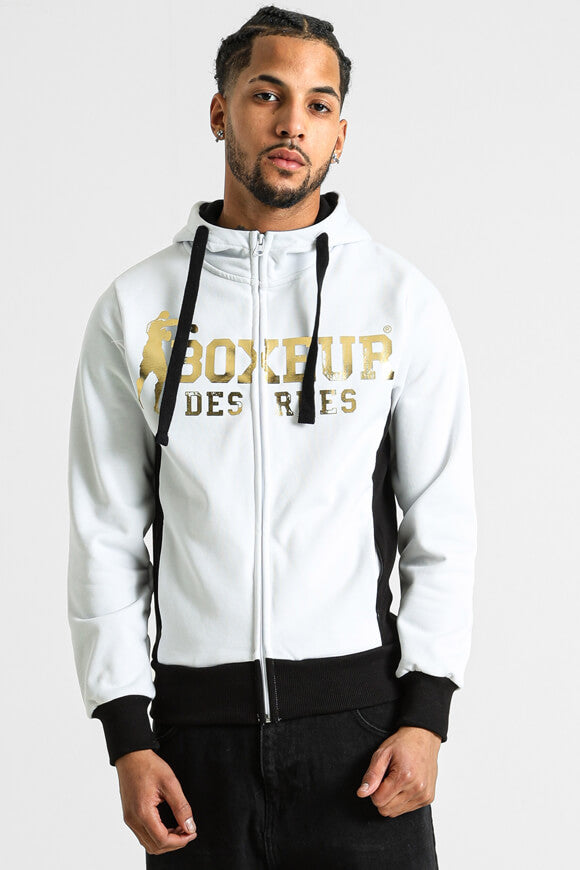 Kapuzensweatjacke - White + Black