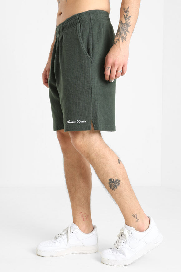 Shorts aus Waffelstoff - Bottle Green