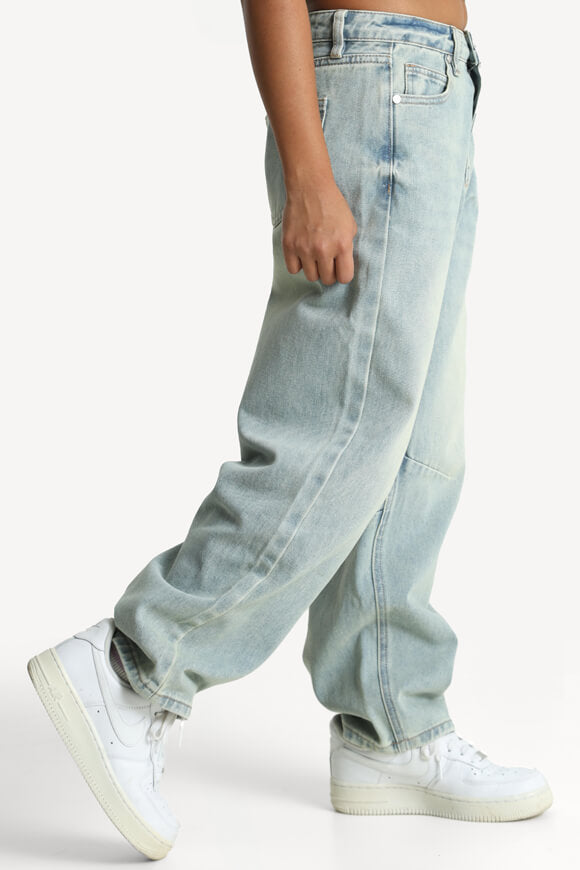 Jean baggy fit - Bleu clair + Jaune