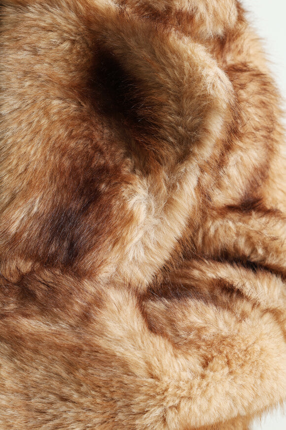 Kunstpelzmantel - Beige