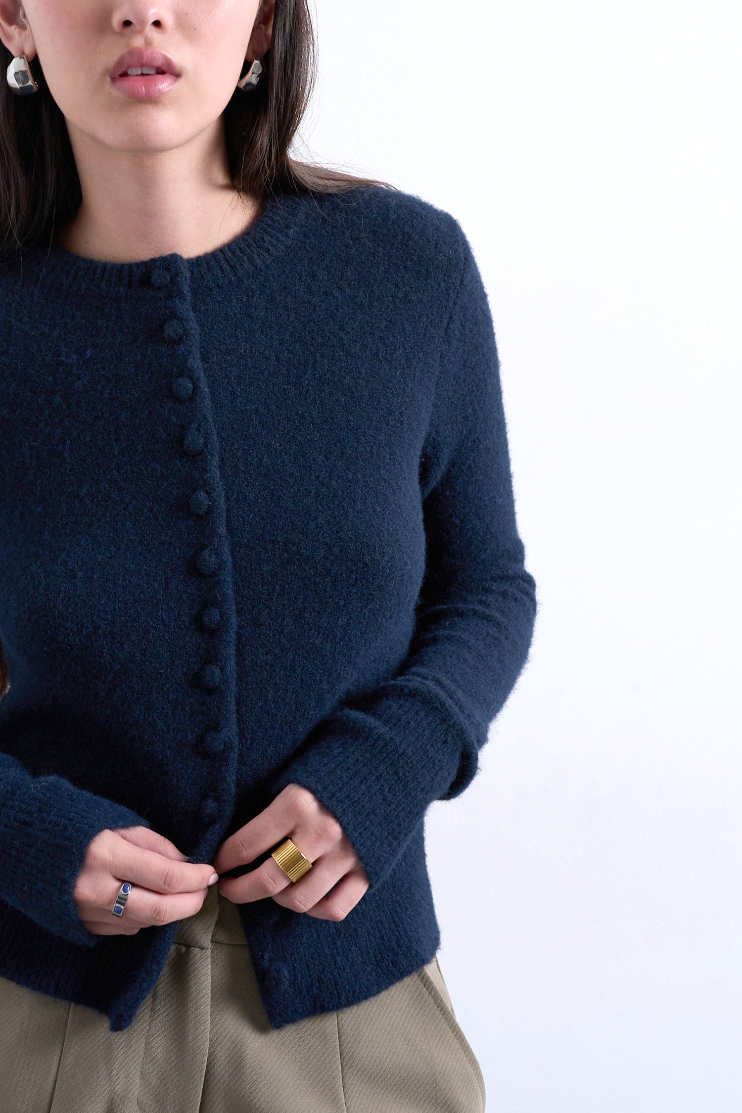 TSSIA cardigan en tricot poilu - Navy Blazer