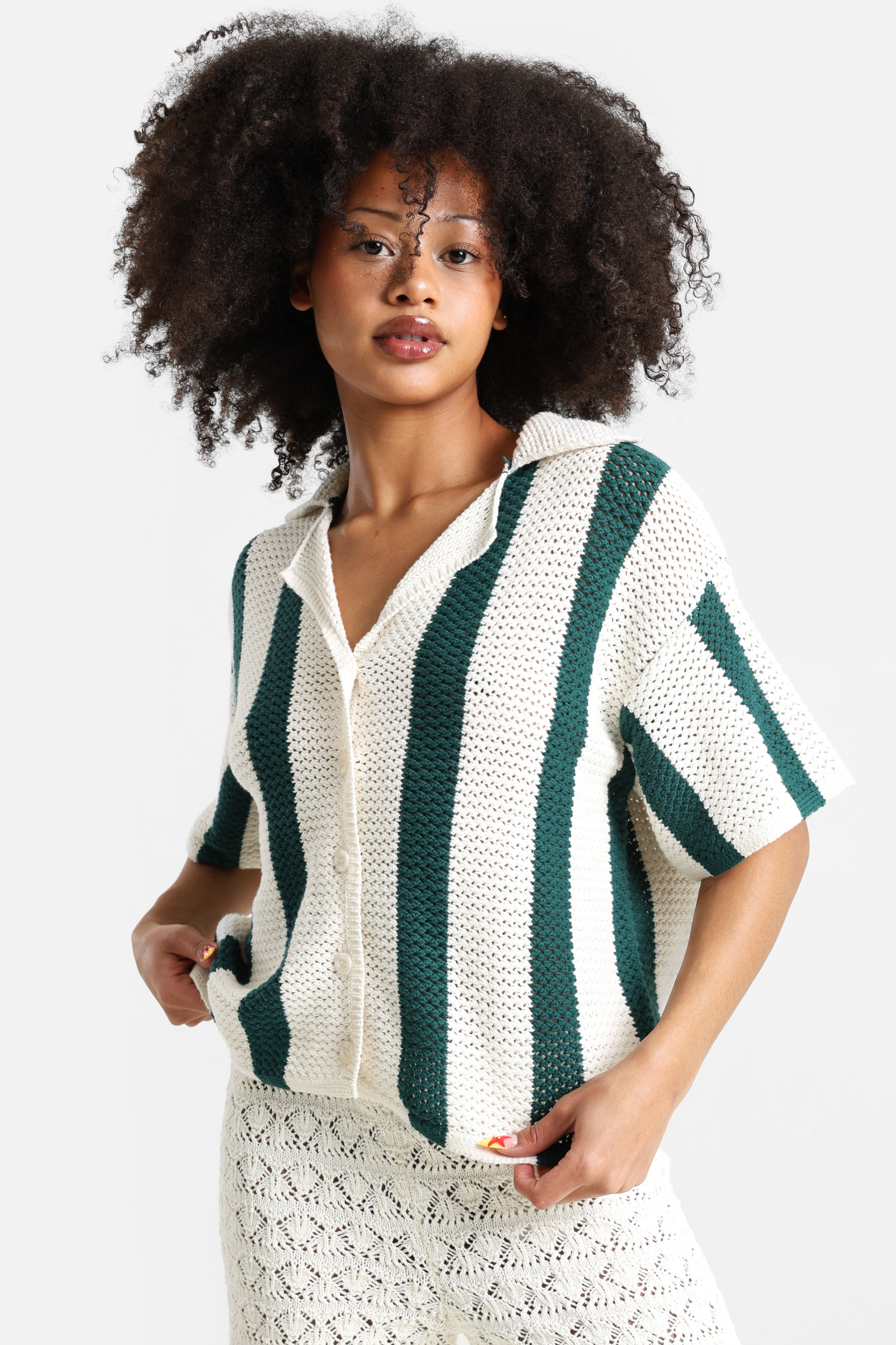 PCKENZIE Häkelhemd - Eggnog