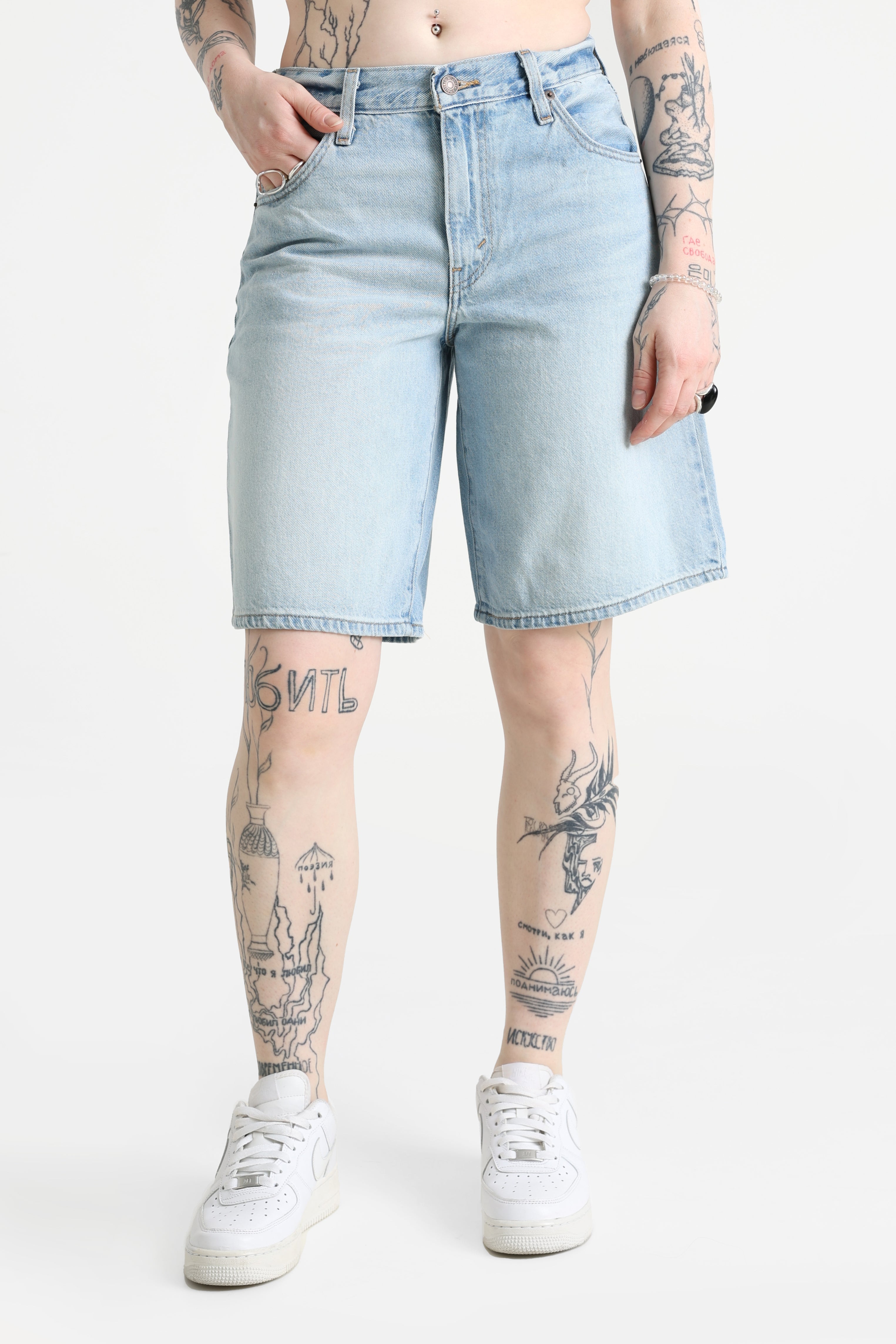 Jeansshorts - Light Blue Denim