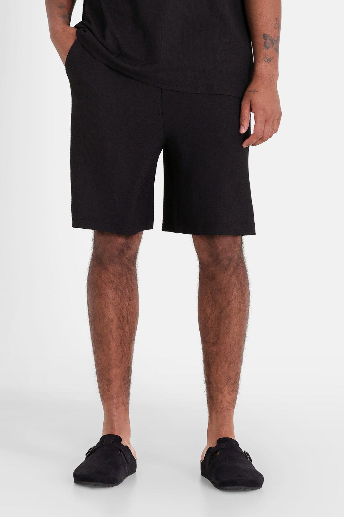 Short en tissu structuré - Black