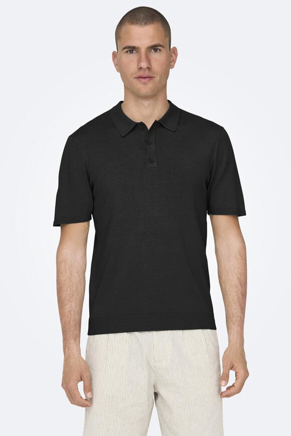Wyler knitted polo shirt - Black