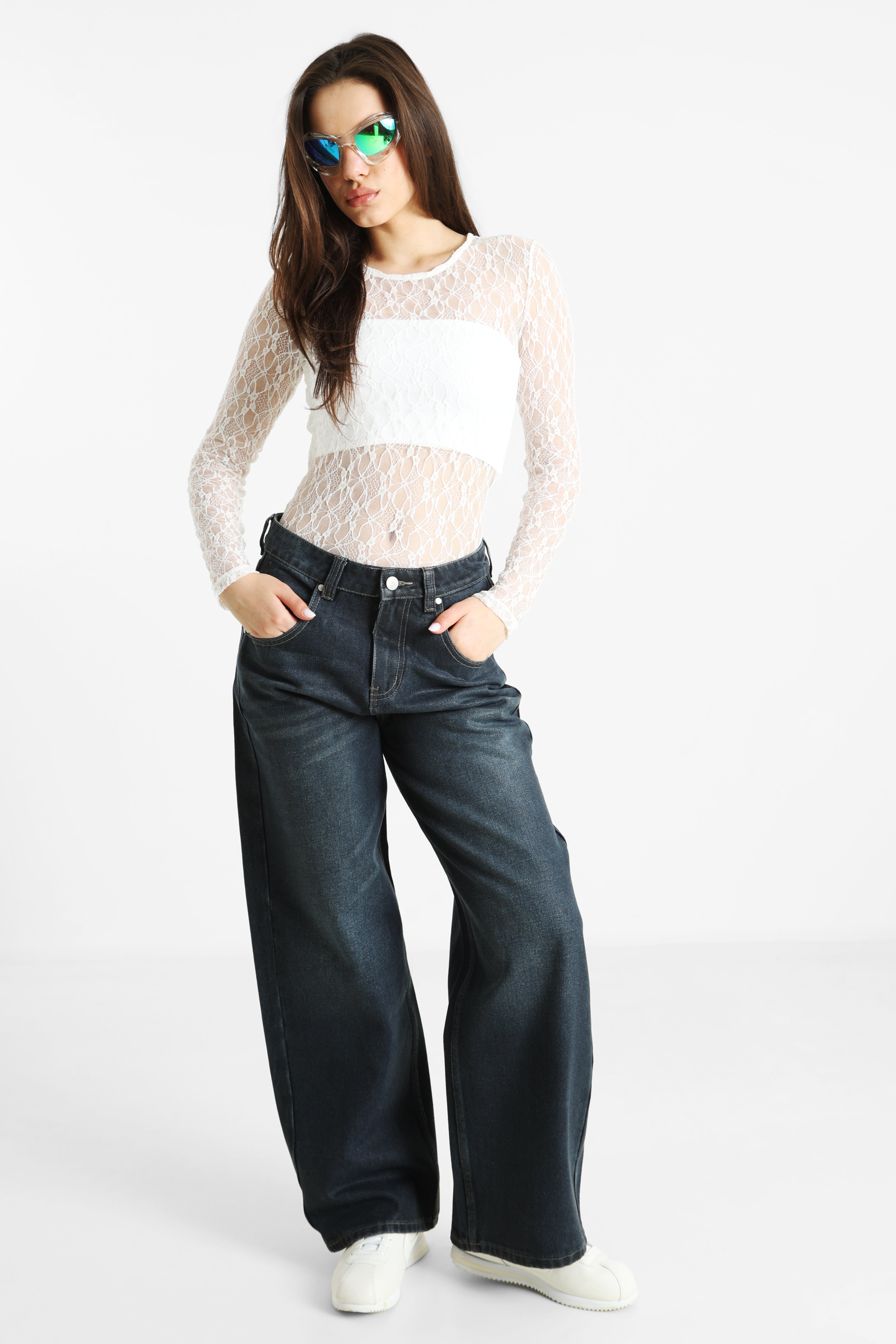 Corpo in pizzo ONLSYRENE - Cloud Dancer