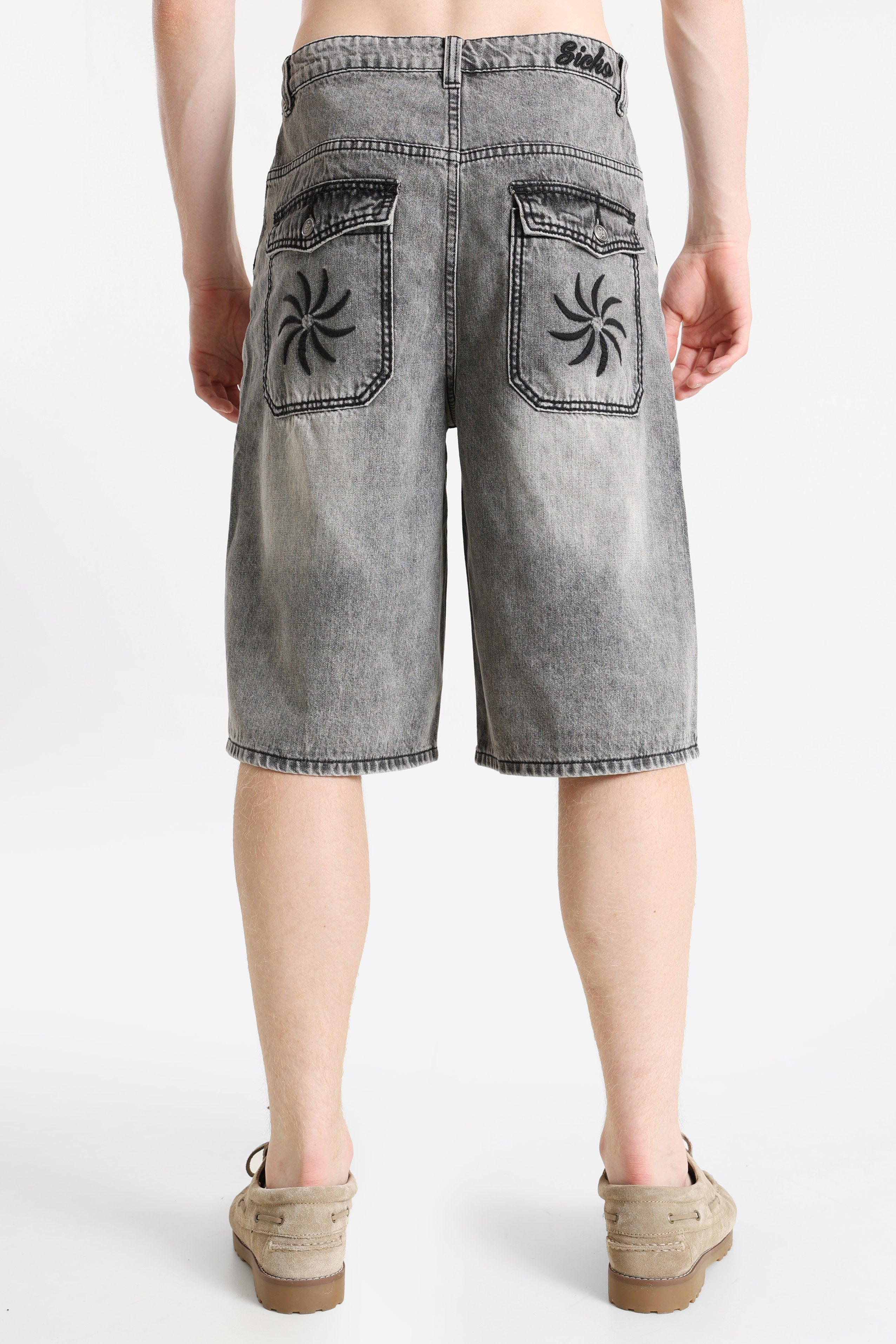 Jeans Bermudashorts - Gewaschen Grau