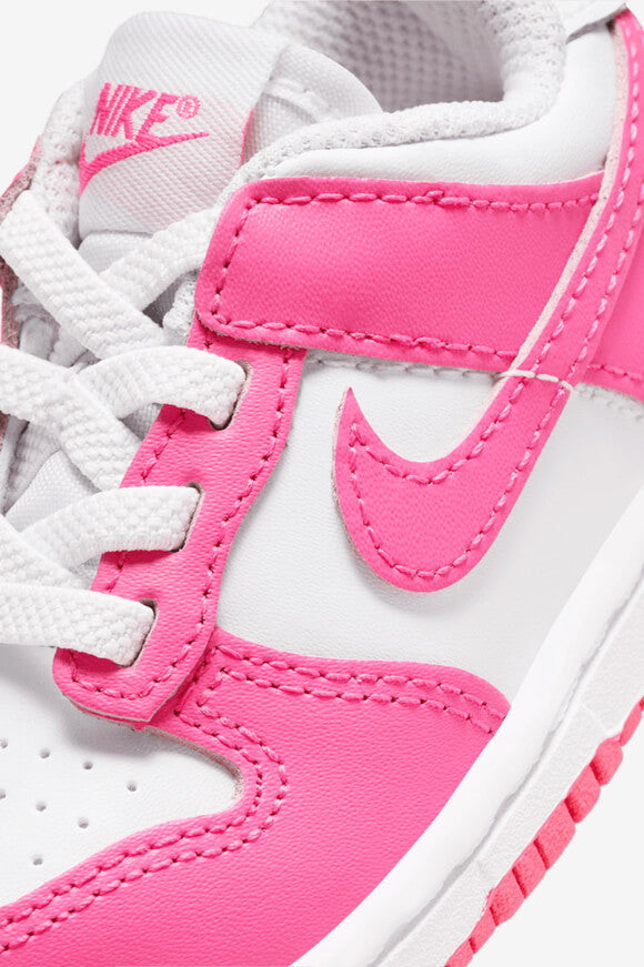 Baskets Dunk pour bébé - Blanc + Laser Fuchsia