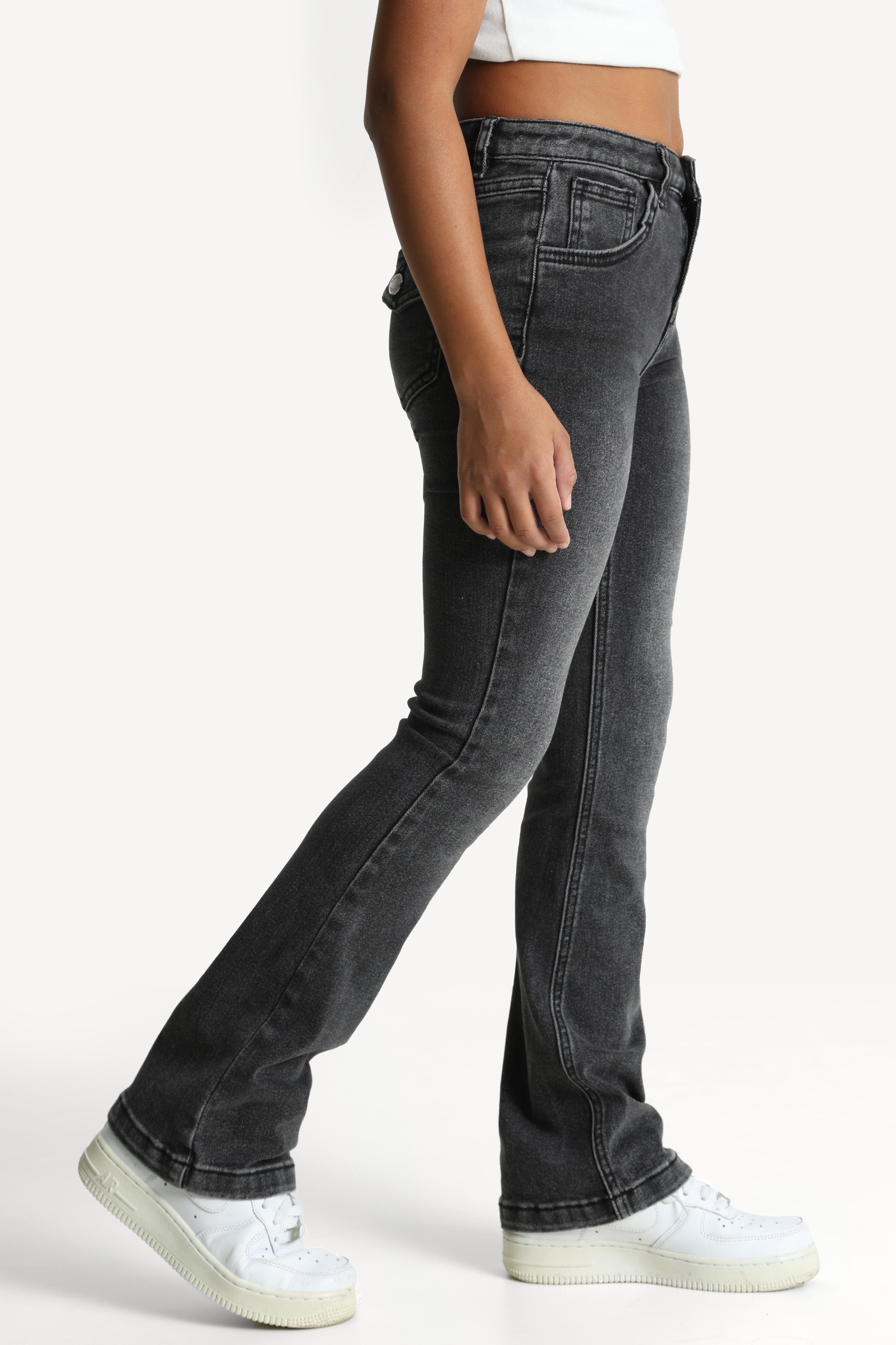 Flare Jeans - Gewaschen Schwarz