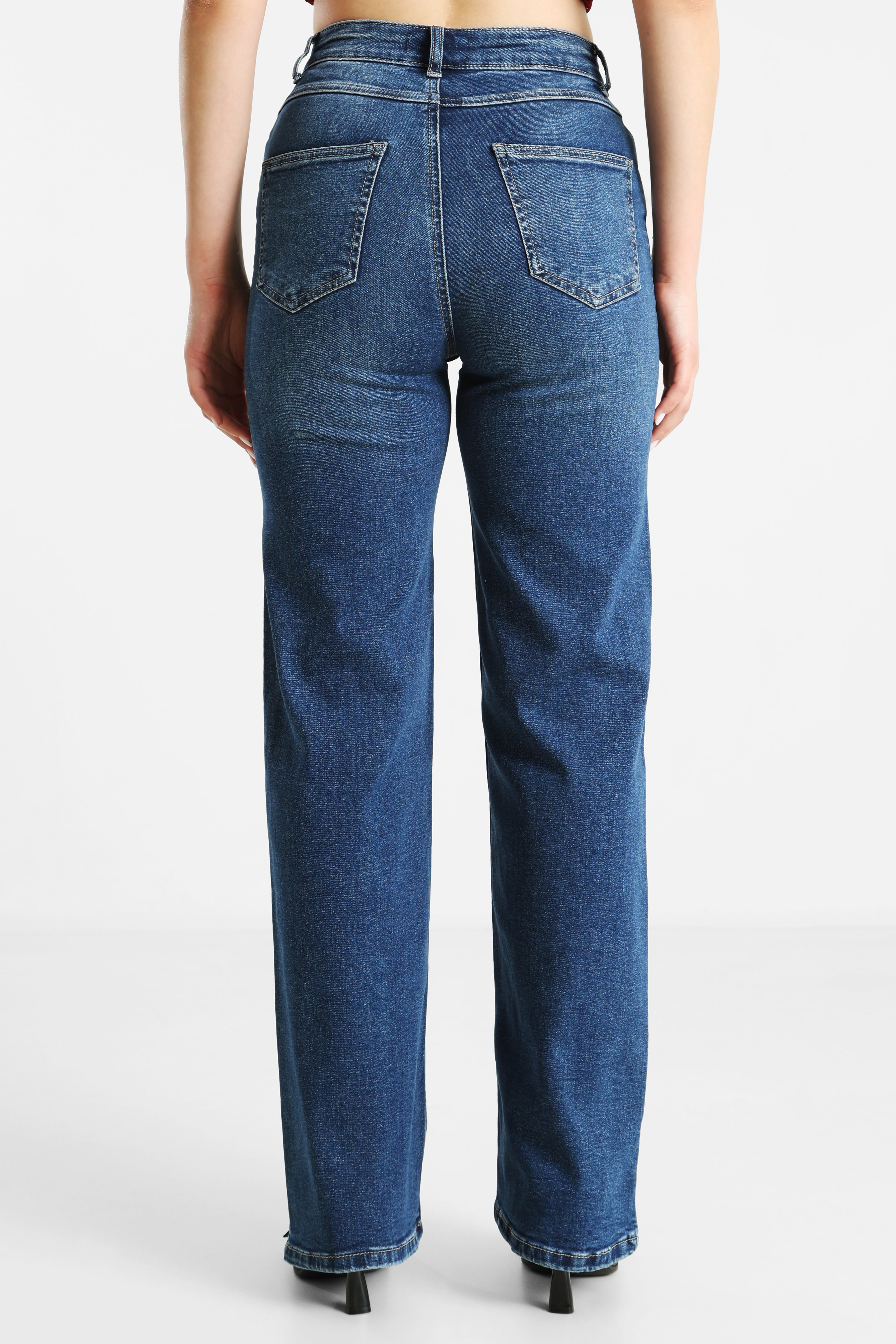 ONLLUNA jean wide leg L32 - Dark Blue Denim