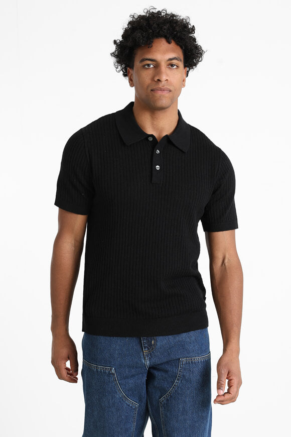 JPRBLAKIAN knitted polo shirt - Black