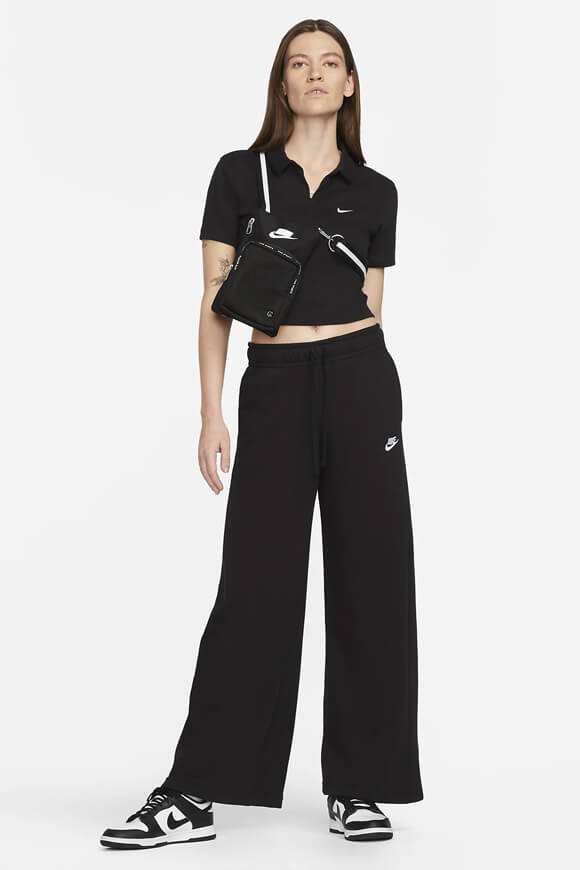 Pantalon wide leg en sweat - Black