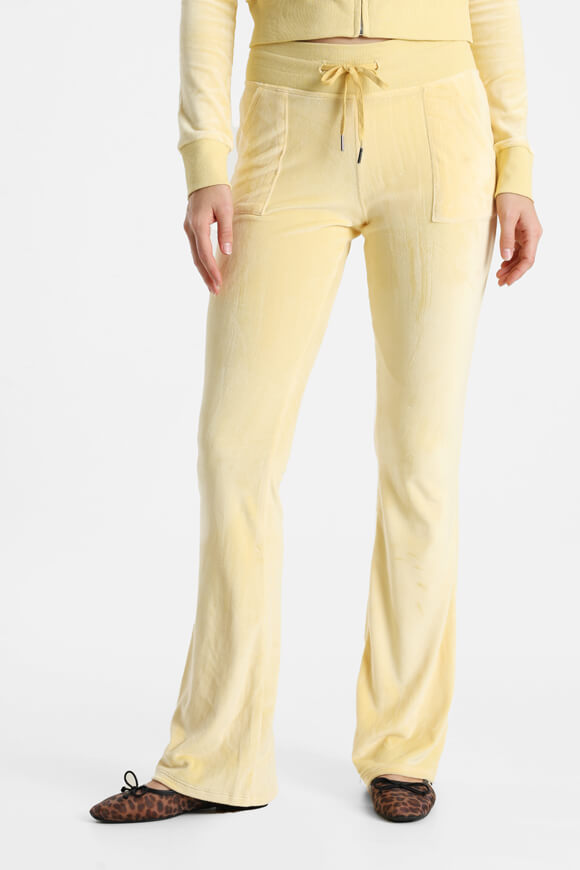 Pantaloni flare in velluto - giallo chiaro