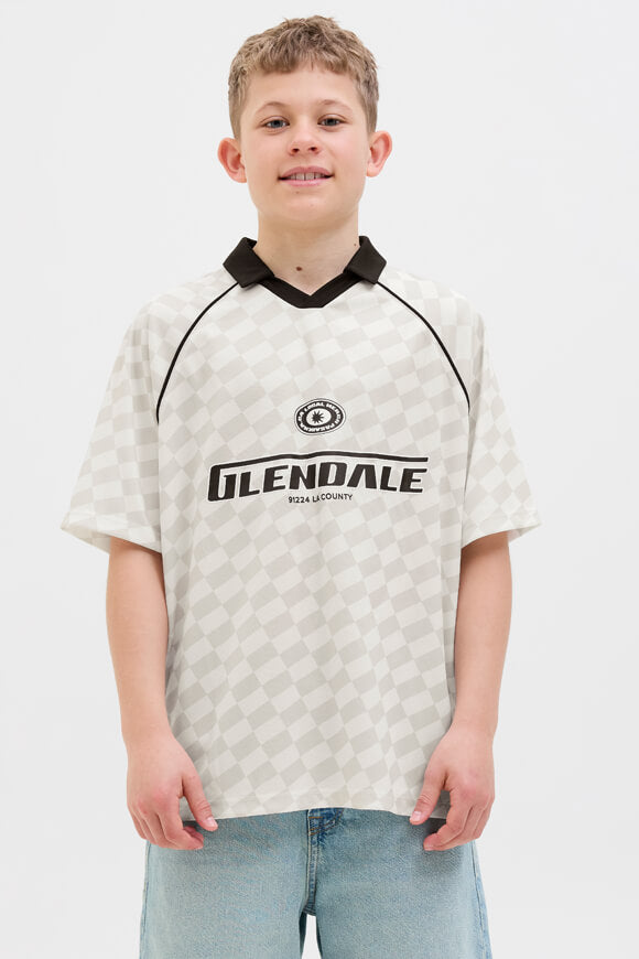 JCOLIDO Mesh Poloshirt - Cloud Dancer + Vapour Blu