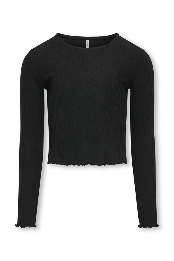 KOGNELLA geripptes Langarmshirt - Black