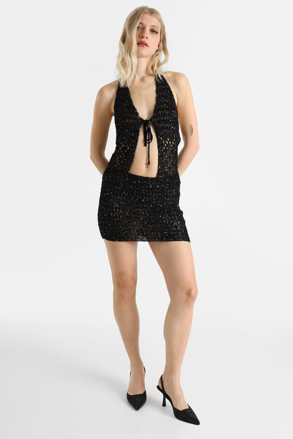 Minigonna in maglia - nero