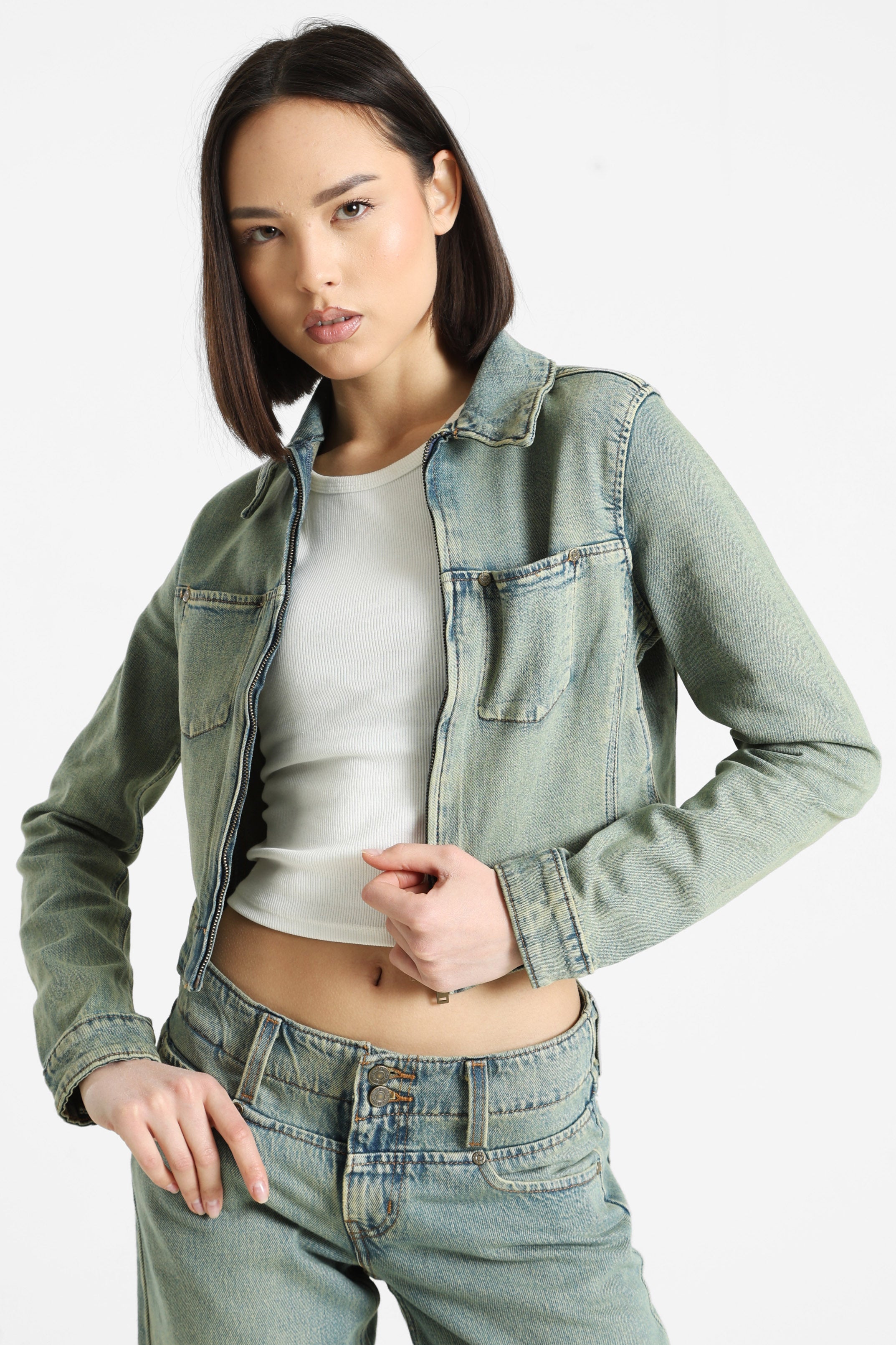 Crop Jeansjacke - Miners Business Fitted