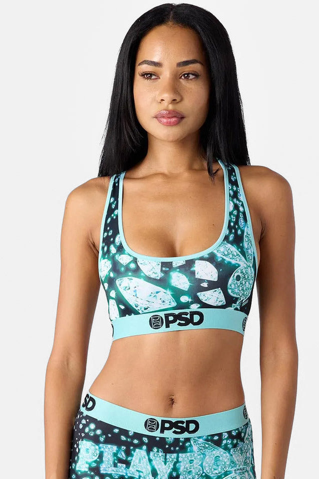 Playboy Sport-Bralette - Blue/Green