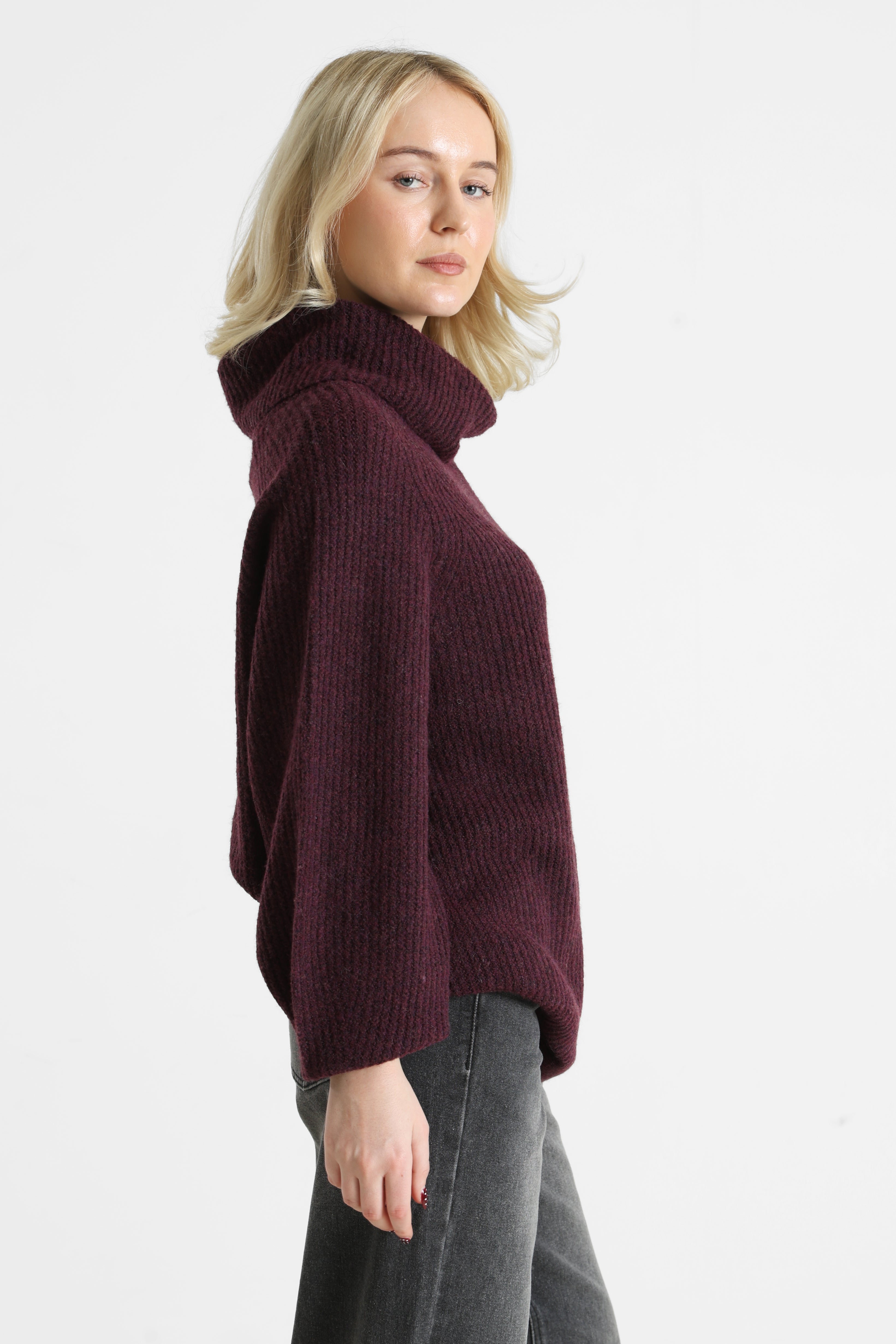 ONLWHITNEY maglione in maglia - Mauve Wine Melange