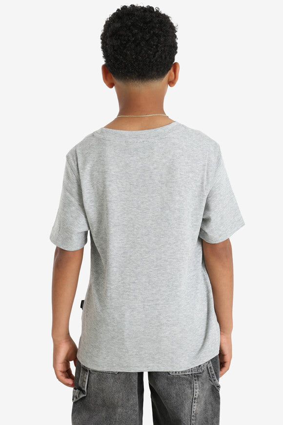 Strukturiertes T-Shirt - Grau meliert