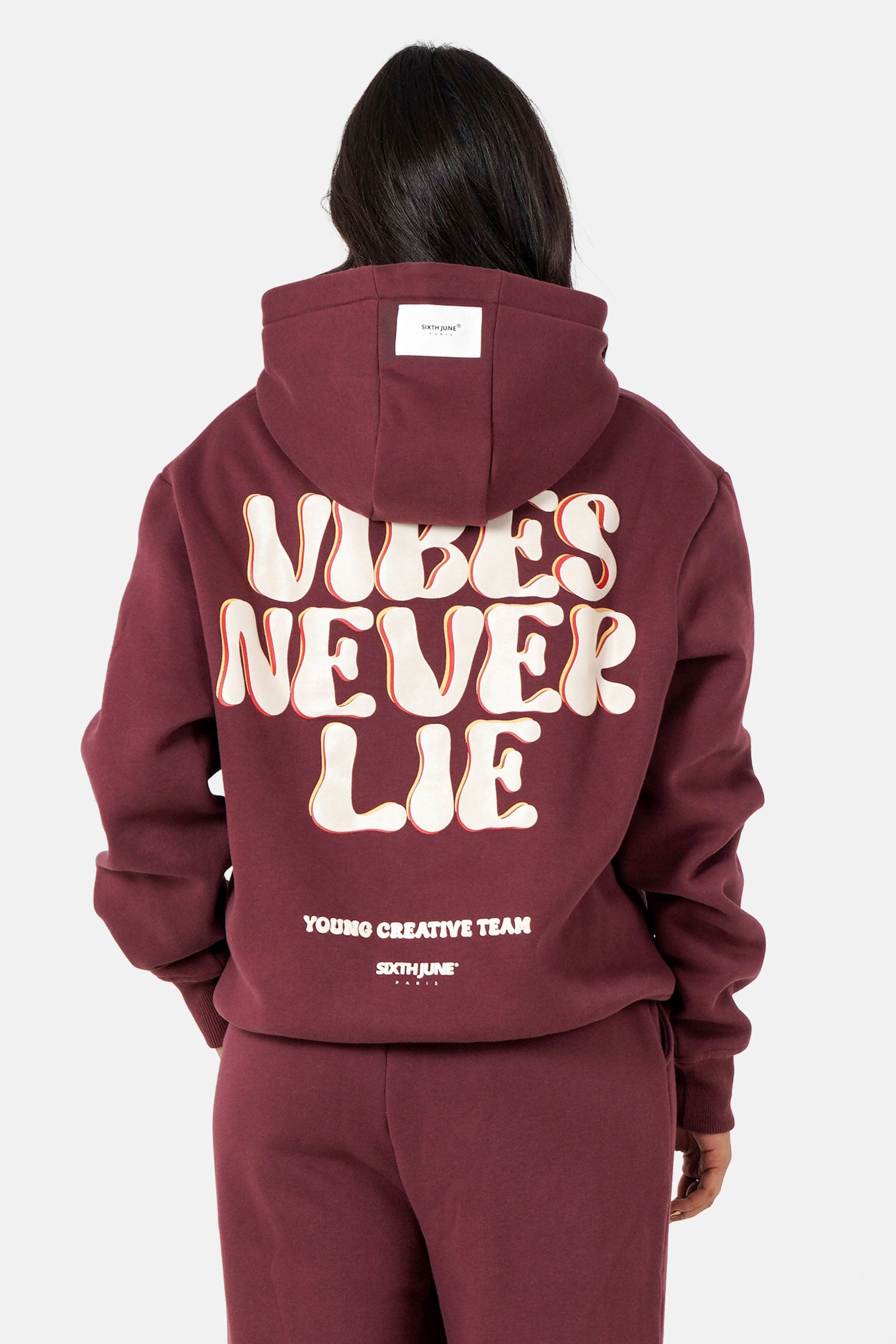 Vibes sweatshirt à capuchon - Burgundy