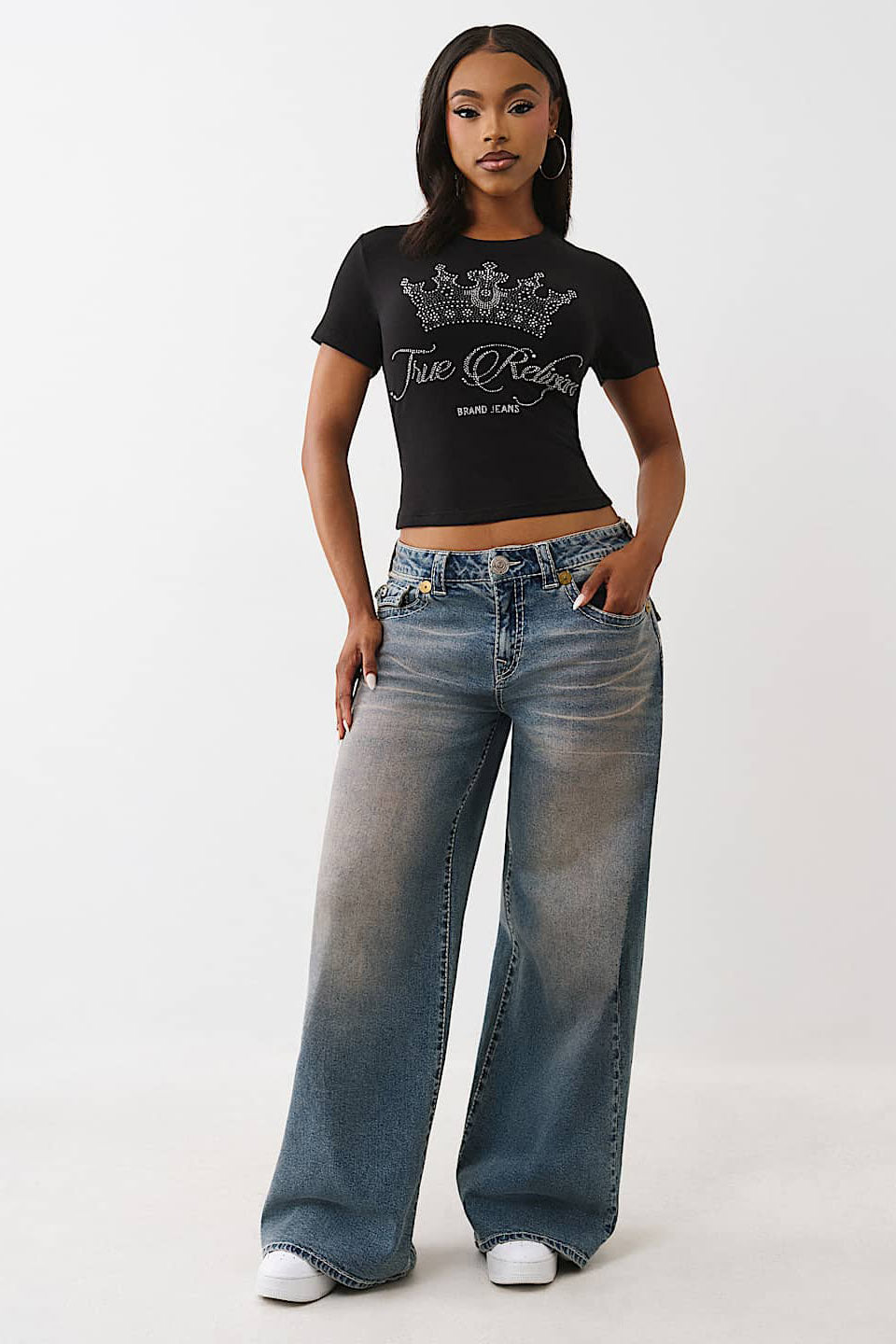 Crystal Crop T-Shirt - Black