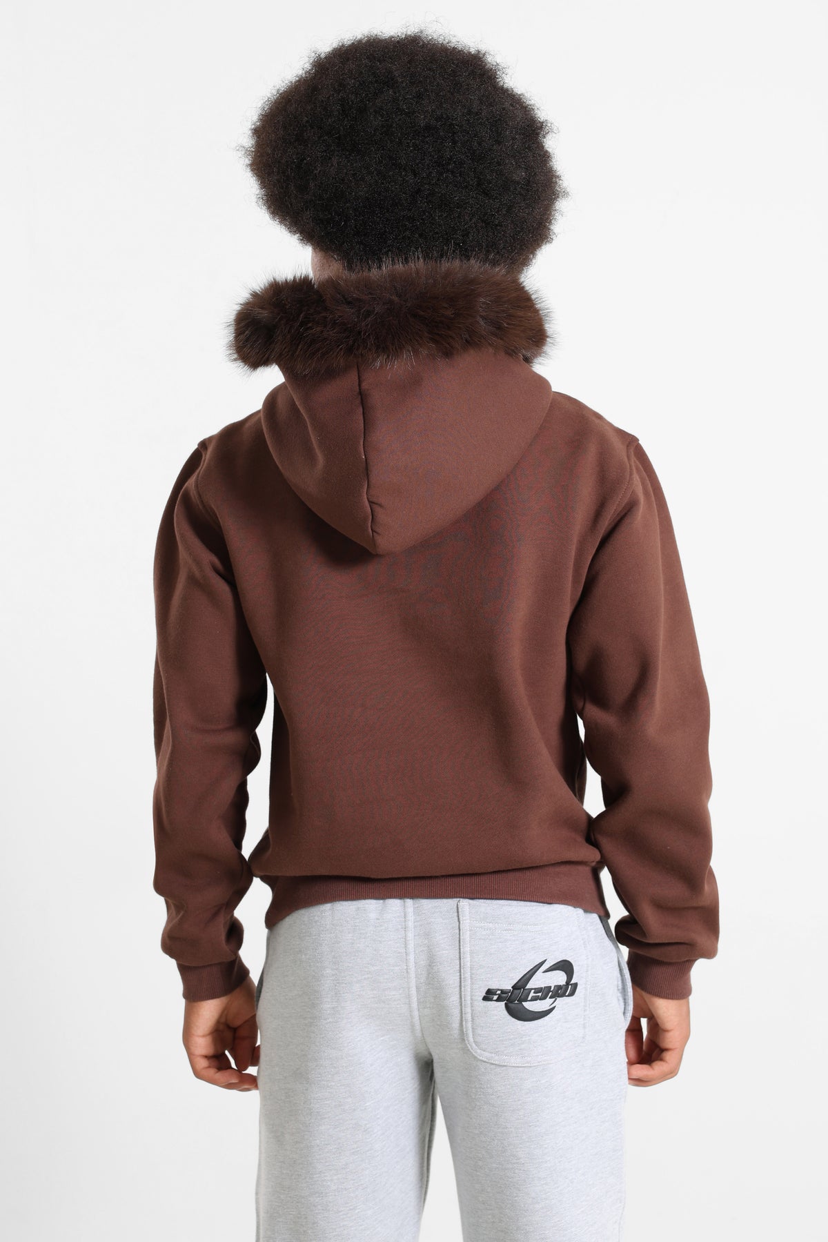 Kapuzensweatshirt - Braun + Rosa