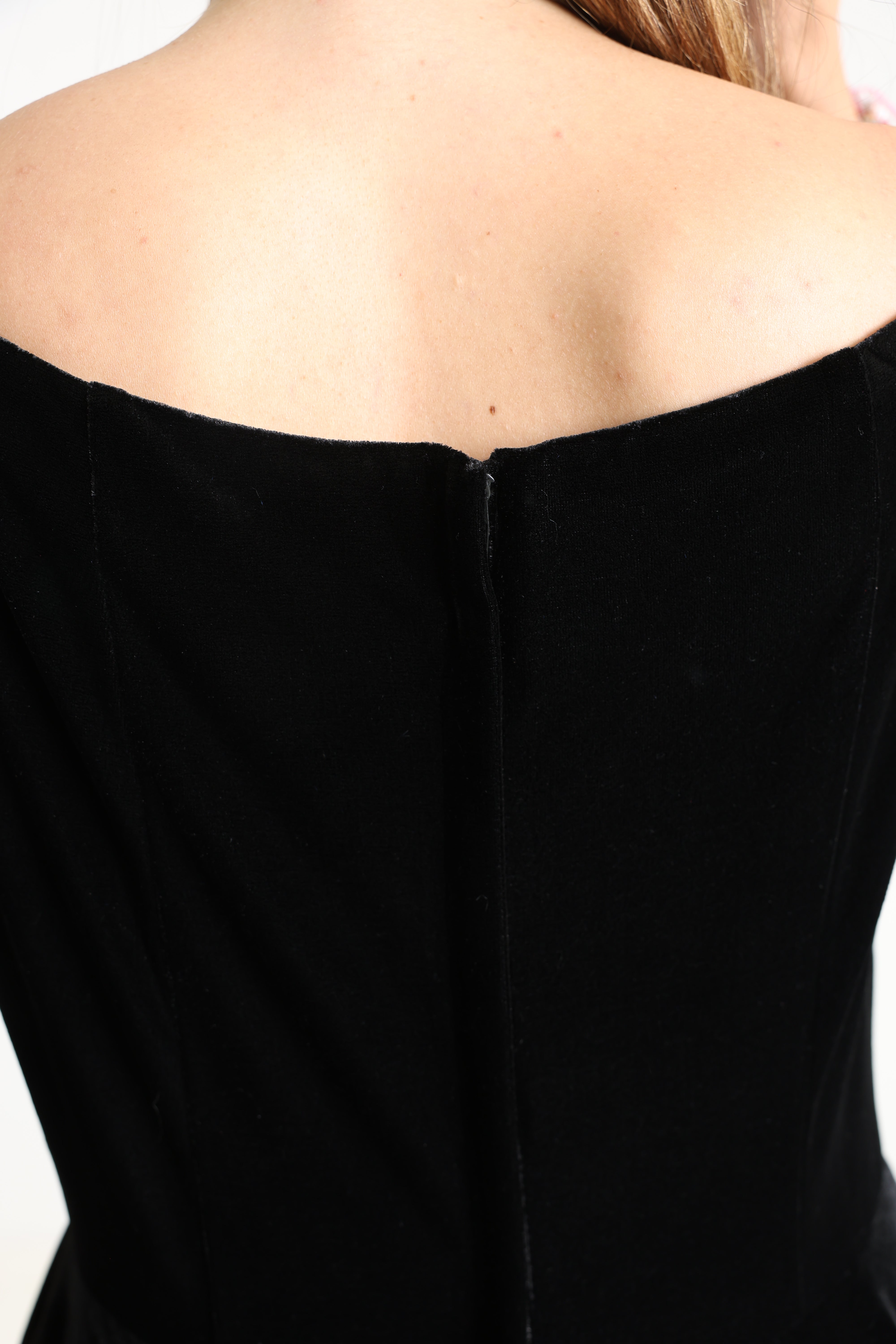 Amalia robe midi en velours - Black