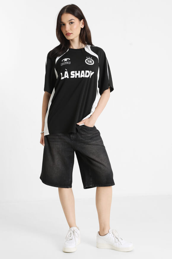 Maglietta oversize in rete - Nero