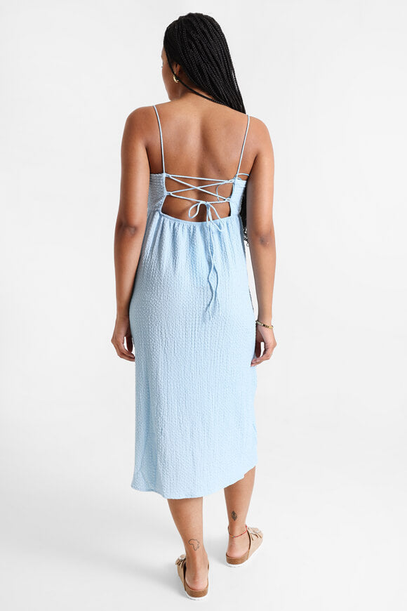 Midi dress in structured fabric - Bleu clair