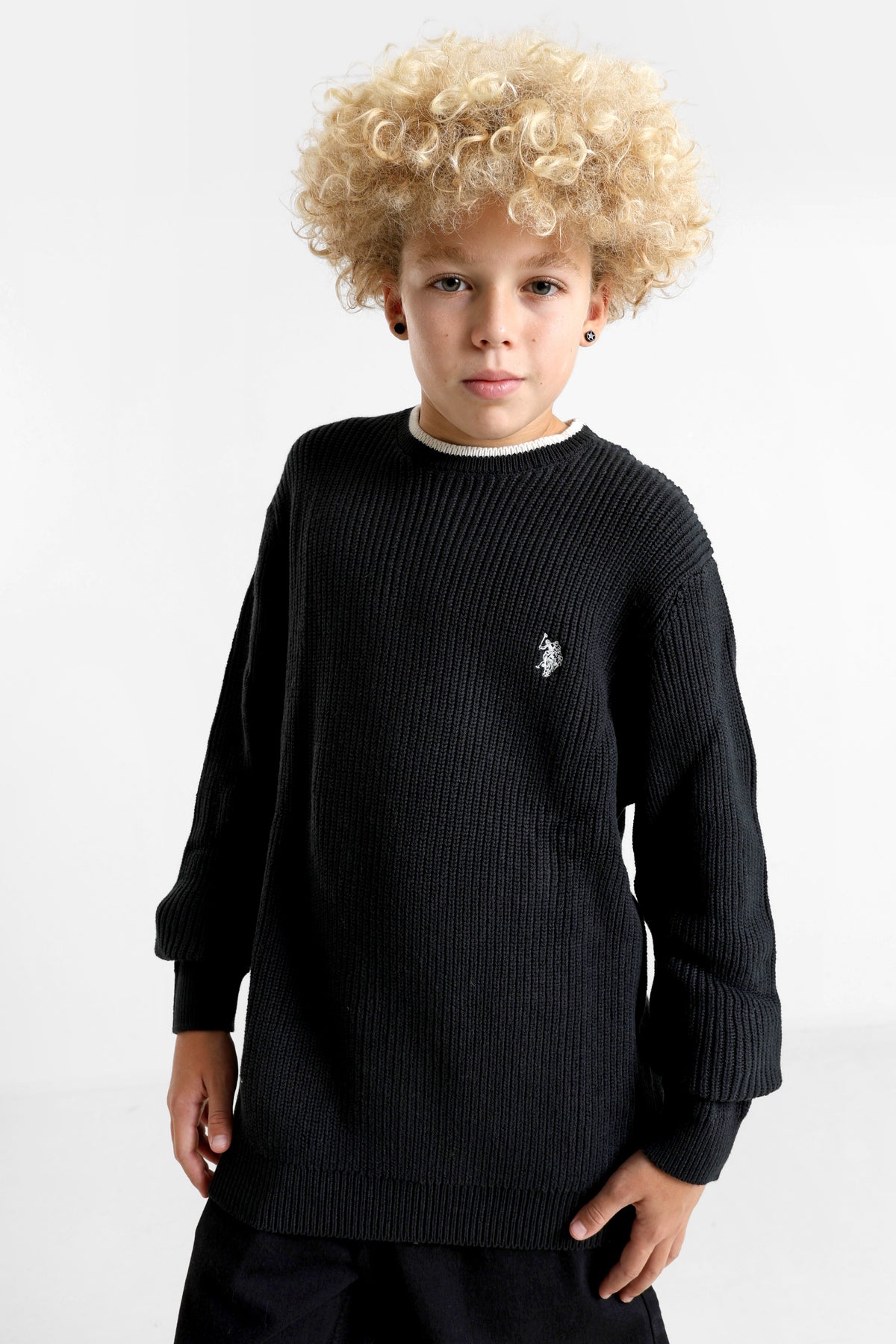 Dray Strickpullover - Black + Offwhite