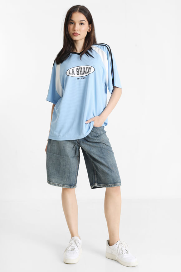 Mesh oversize T-shirt - light blue