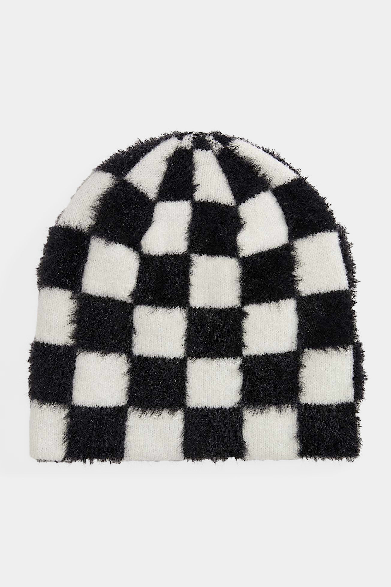 Plaimor bonnet poilu - Black + White