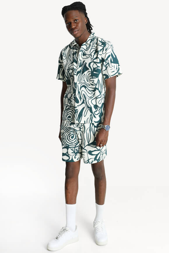 ONSTEL Shorts mit Waffelstruktur - Antique White + Dark Sea