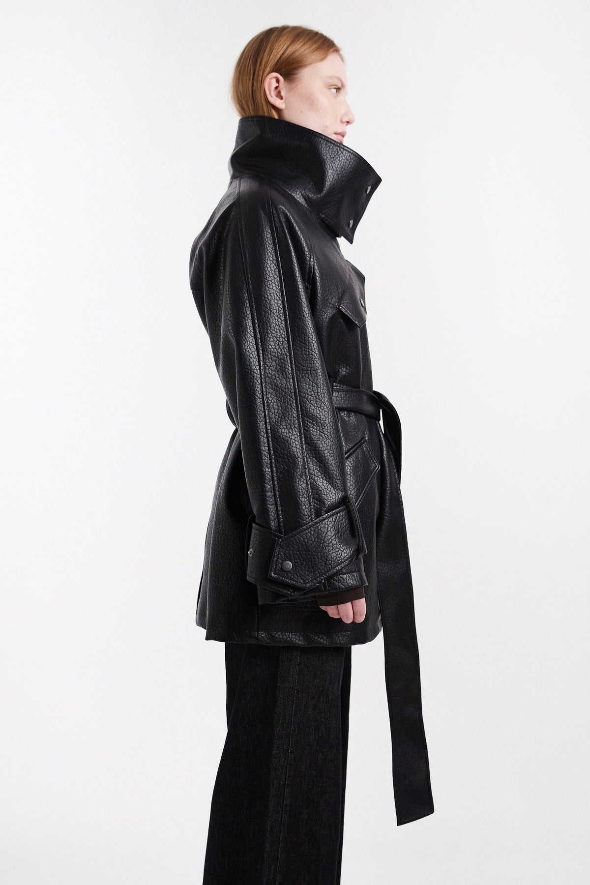 TSSILLIE faux leather jacket - Black