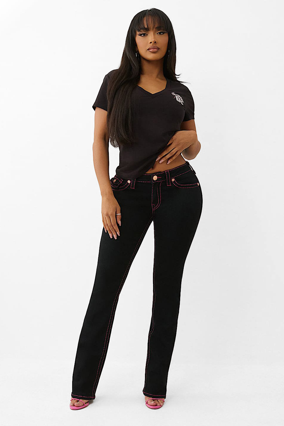 Jeans Billie Straight Fit - Nero + Rosa