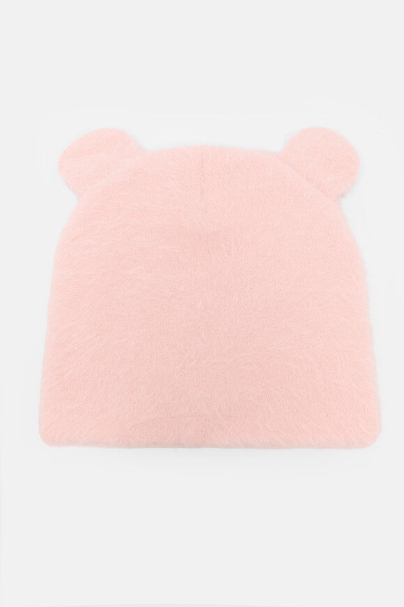 Hairy Beanie - Pink + Schwarz
